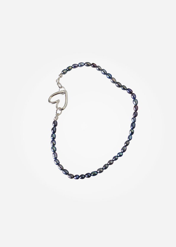 blue heart pearl anklet