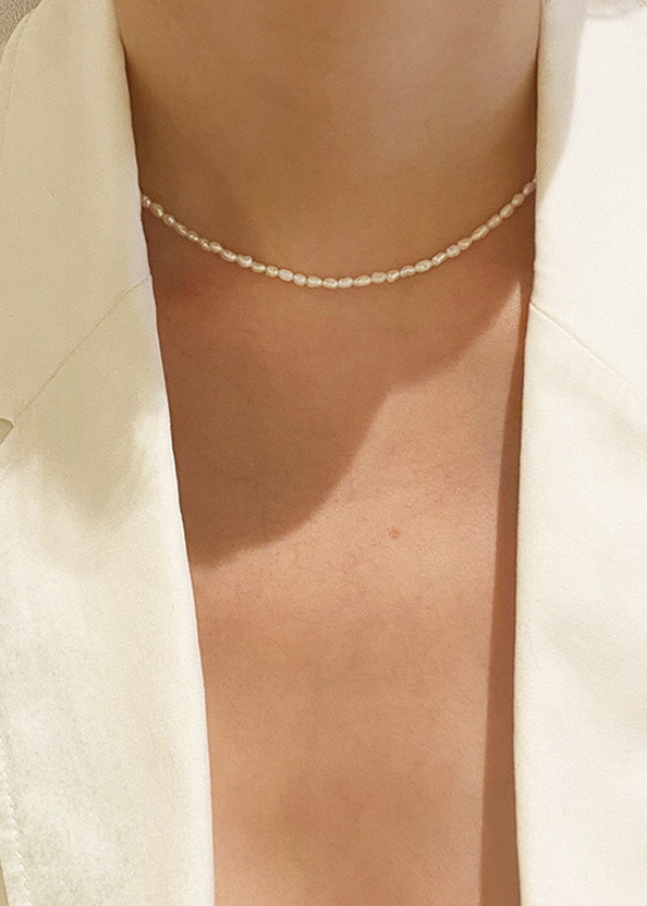 Whole pearl necklace S