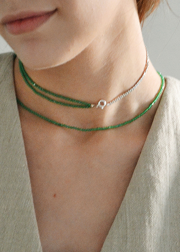 Green crystal necklace
